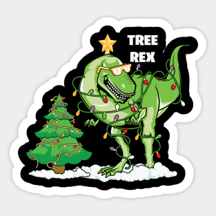 Tree Rex T-rex Christmas Tree Dinosaur Xmas Gift Sticker